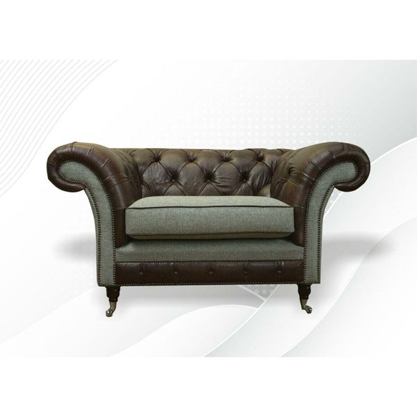 Chesterfield Wing Chair Poltrona 1 Posto Divano Divano Imbottito Divani In Pelle Tessile-image