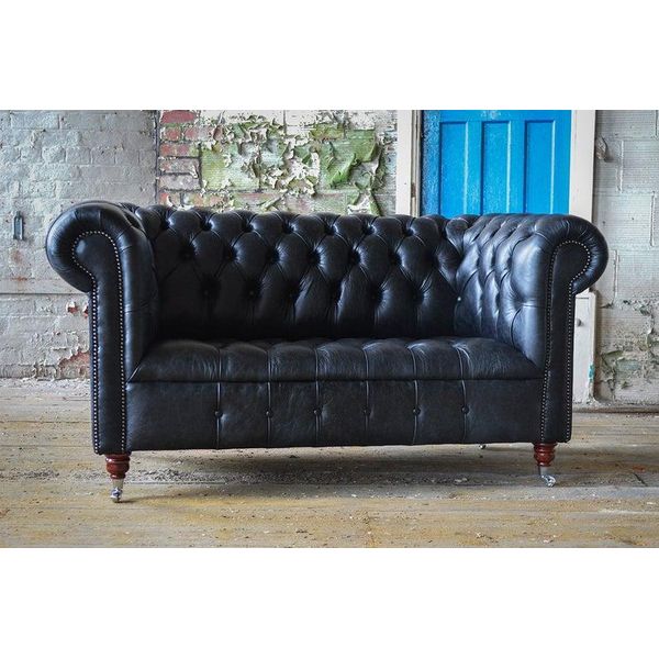 Divano Chesterfield In Pelle Divano Imbottito Di Design 2 Posti Divani Tessili Divani Nuovi-image