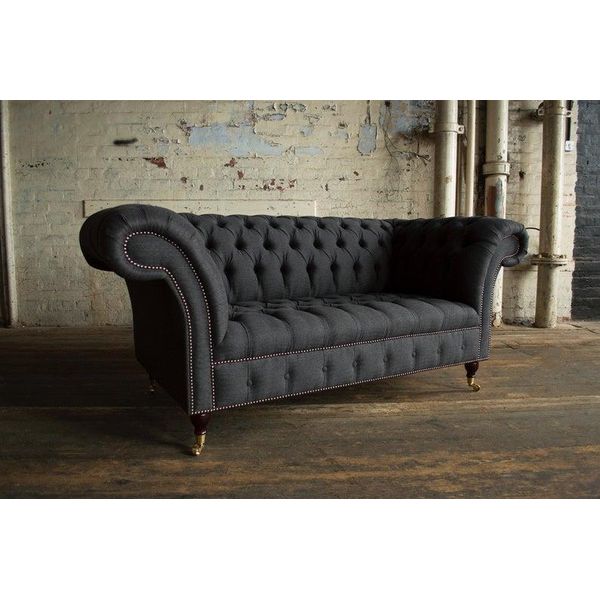 Design Divano Di Lusso A 2 Posti Imbottitura Divano Classico Tessile Divani Chesterfield-image