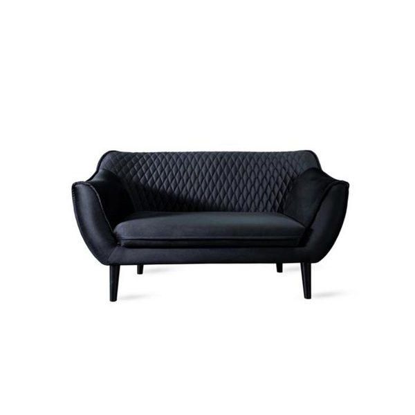 Divano 2 Posti Nero Design Moderno 139 X 79 X 82 Cm Jvmoebel-image