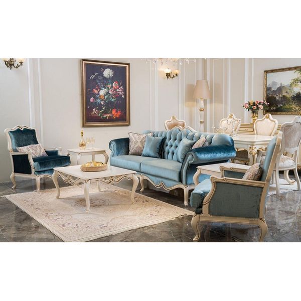 Set Di Divani Di Lusso 311 Posti Tavolino Divano Divani Poltrone Tessuto Divano 4 Pezzi-image