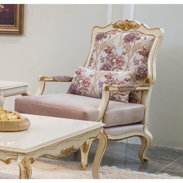 Mobili Di Lusso Design Poltrona Design Classico Trono Tessile Soggiorno Monoposto-image
