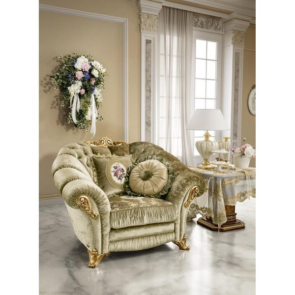 Poltrona Design Beige 130 X 105 X 100 Cm Jvmoebel-image