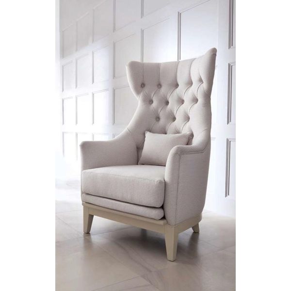 Poltrona Wing Chair Sedia Club Chesterfield Seduta Di Lusso Soggiorno Nuovo-image