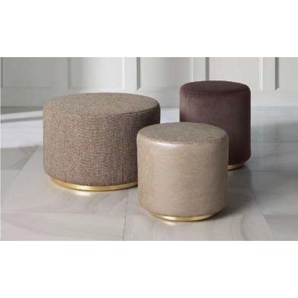 Gruppo Sgabello Poggiapiedi Poliestere Soggiorno Seduta Tessuto Beige Lusso Posti A Sedere 3Pcs-image