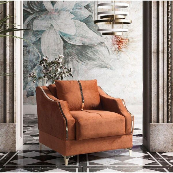 Poltrona Di Design Relax Tessile Con Acciaio Inox Lounge Club Jvmoebel-image