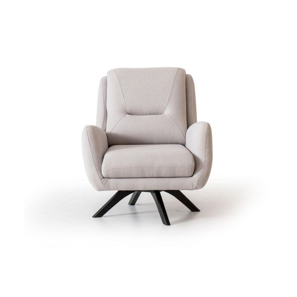 Poltrona Moderna Bianca Soggiorno Seduta Tessile Lusso Design Mobili Lounge Club-image