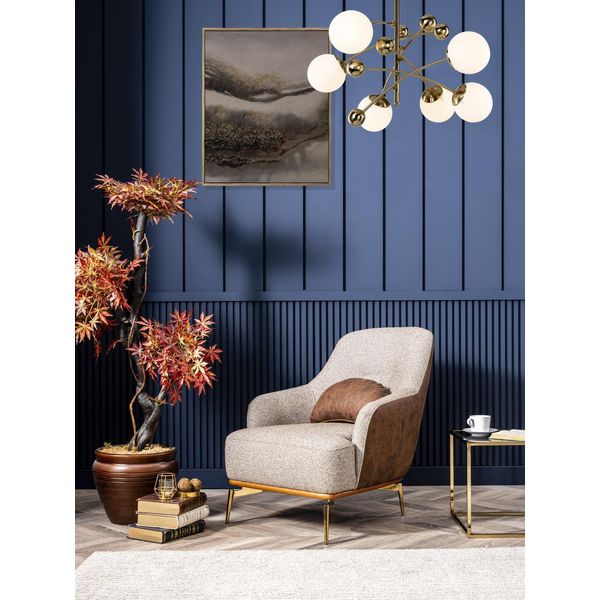 Poltrona Wing Chair Moderna Tessuto Soggiorno Poliestere Grigio Design Seduta Jvmoebel-image