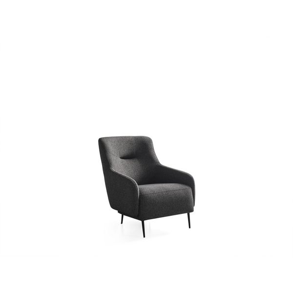 Poltrona Wing Chair Moderna Tessuto Soggiorno Poliestere Grigio Design Seduta Jvmoebel-image