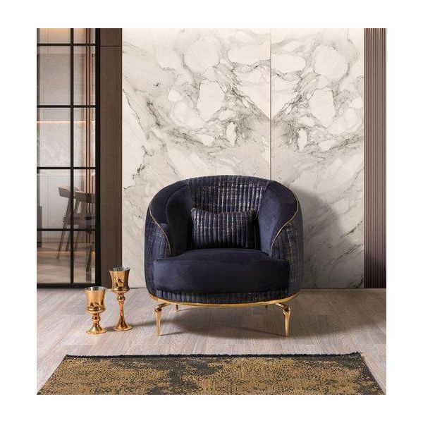 Lusso Poltrona Blu Soggiorno Poltrona Moderna Monoposto Relax Club Arredamento-image