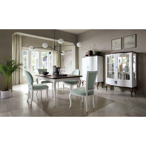 Set Sala Da Pranzo Tavolo Classico 4X Sedie Vetrina Cassettiera 7 Pezzi Jvmoebel-image