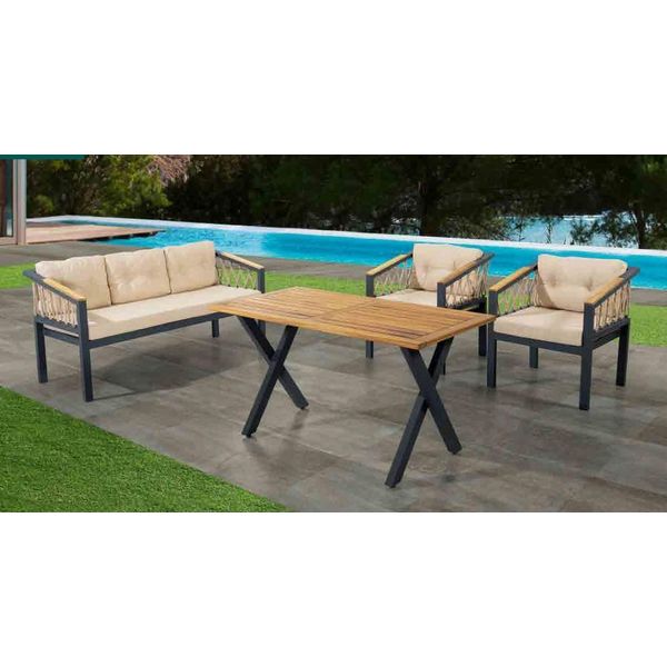 Mobili Da Giardino Set Di Divani Mobili Da Salotto Tavolo Da Terrazza Divano Divano 4 Pezzi Jvmoebel-image