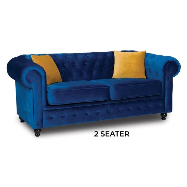Divano Blu Soggiorno Divano Chesterfield Due Posti Imbottito Divano Jvmoebel-image