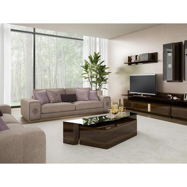 Set Soggiorno Solo Divani 3 + 2 Posti + Poltrona + 2X Tavolini 5Pz Jvmoebel-image