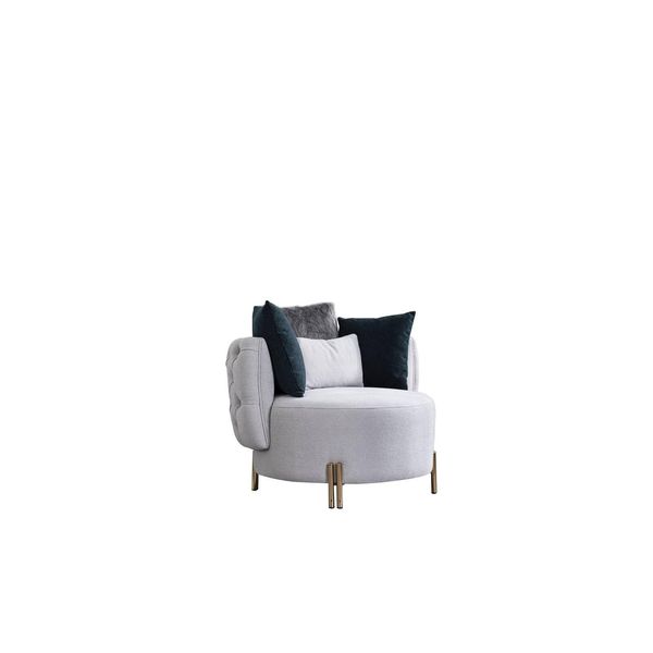 Poltrona Tessile Bianca Poltrona Monoposto Di Design Per Il Soggiorno Poltrona Imbottita-image
