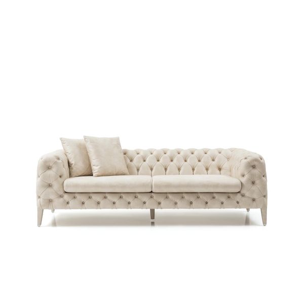 Soggiorno Bianco Divano Di Lusso Di Design A Quattro Posti Divano Imbottito A 4 Posti-image