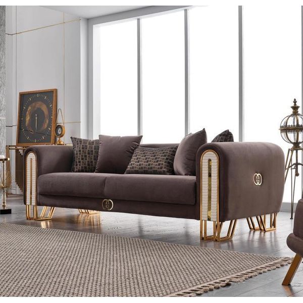 Luxus Divano Gold Metall Divano Dreisitzer 240Cm Jvmoebel-image