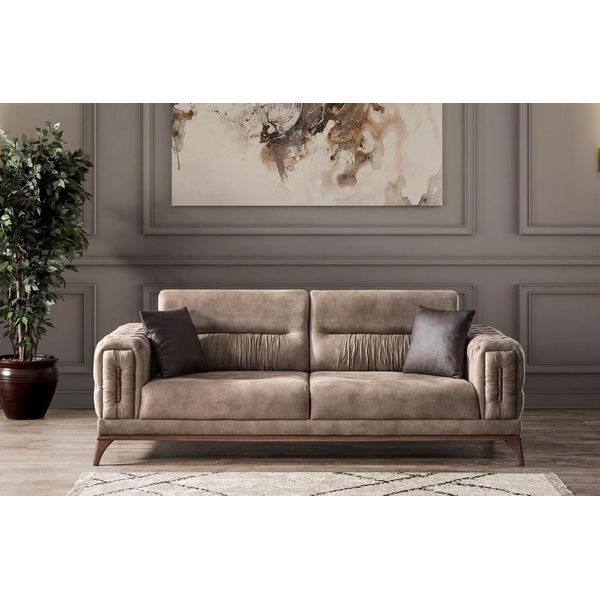 Grigio Imbottito A Tre Posti Soggiorno Di Lusso Chesterfield A 3 Posti Jvmoebel-image