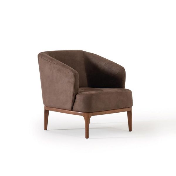 Soggiorno Poltrona Di Lusso Design Monoposto Imbottitura Marrone Jvmoebel-image