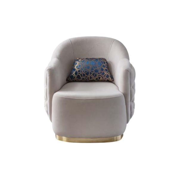 Poltrona 1 Posto Imbottitura Design Lusso Divano Tessile Bianco Nuovo Jvmoebel-image