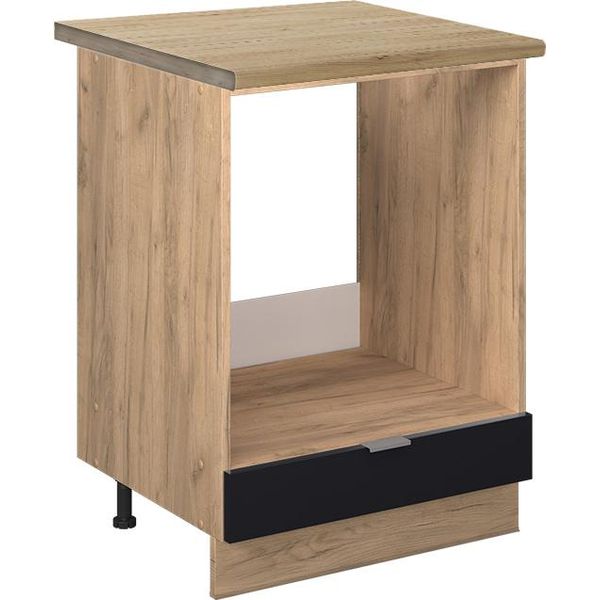 Vicco Mobile Per Forno Da Incasso Fame-Line, 60 Cm , Pl Rovere, Nero A Righe/Quercia Dorata-image