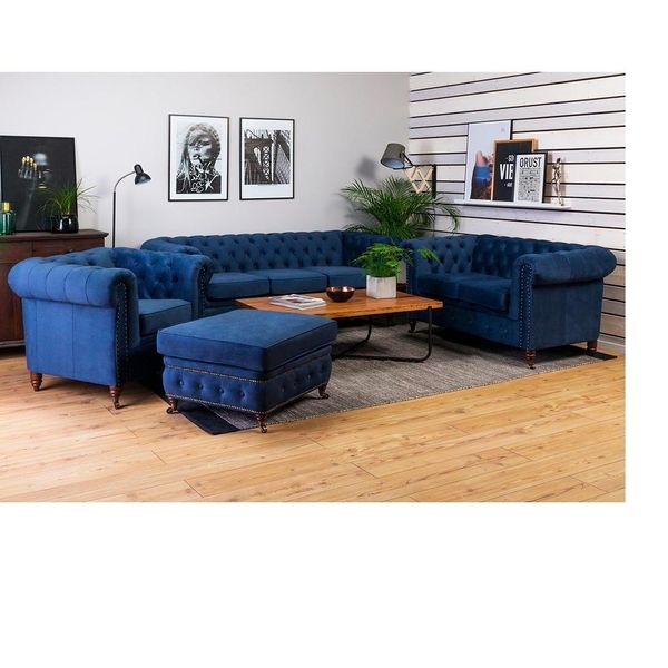 Divano Di Design A 3 Posti Chesterfield Divano Imbottito Divani A Tre Posti In Tessuto-image