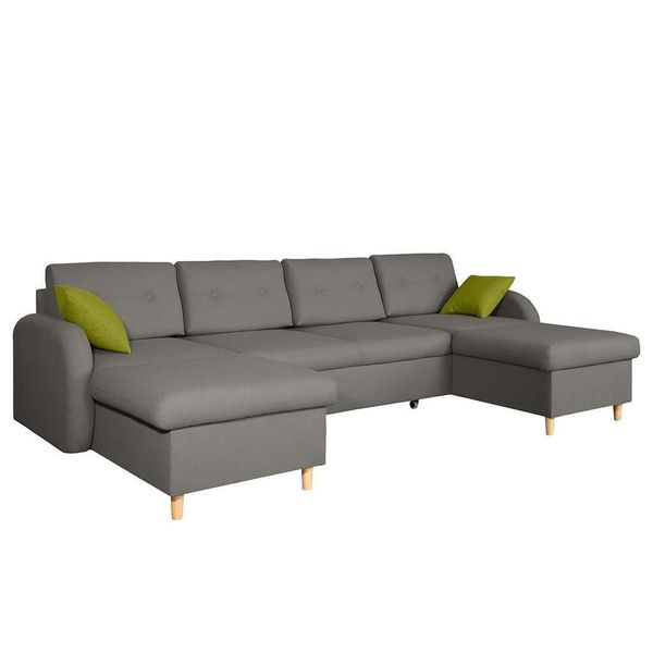 Divano Angolare Di Design Con Funzione Di Letto A U Divano In Pelle Tessuto Divani Divano Letto In Tessuto Nuovo-image