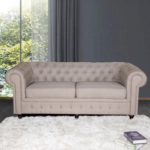 Divano Chesterfield Divano 2+1 Posti In Pelle Divano Seduta Set Divano 2+1-image