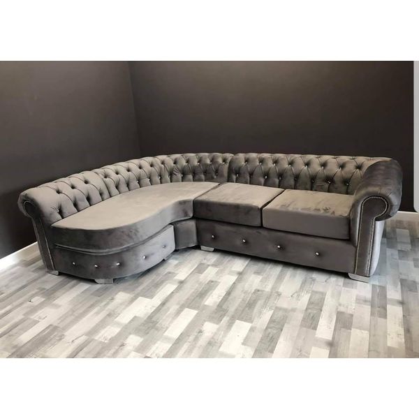 Divano Classico Da Salotto Chesterfield Imbottito Seduta Suite Angolo Gruppo Nuovo-image