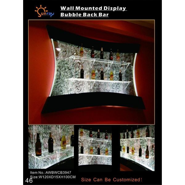Scaffali Design Illuminato Led Acqua Parete Bar Scaffale Colonna Acqua Colonne Contatore Nuovo-image