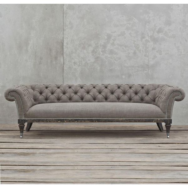 Divano Chesterfield Divano Imbottito Tessuto Pelle Divano Imbottito Set 4 Posti-image