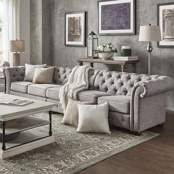 Chesterfield Salotto Mobili Imbottiti Divano Divano Cinque Posti Divani Tessili Divani-image