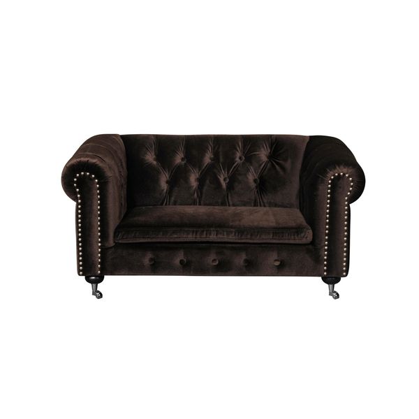 Divano Barocco Nero Divano - Chesterfield Tessuto 2 Posti Pelle Tessuto Jvmoebel ®-image