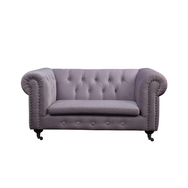 Chesterfield 2 Posti Classico Di Lusso Barocco Rococò Divano In Pelle Tessile-image