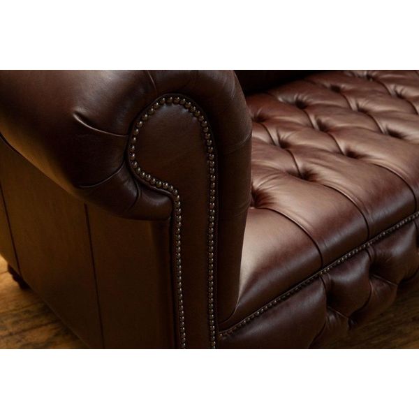 Chesterfield 4 Posti Classico Di Lusso Barocco Rococò Divano Divano In Pelle Nuovo-image