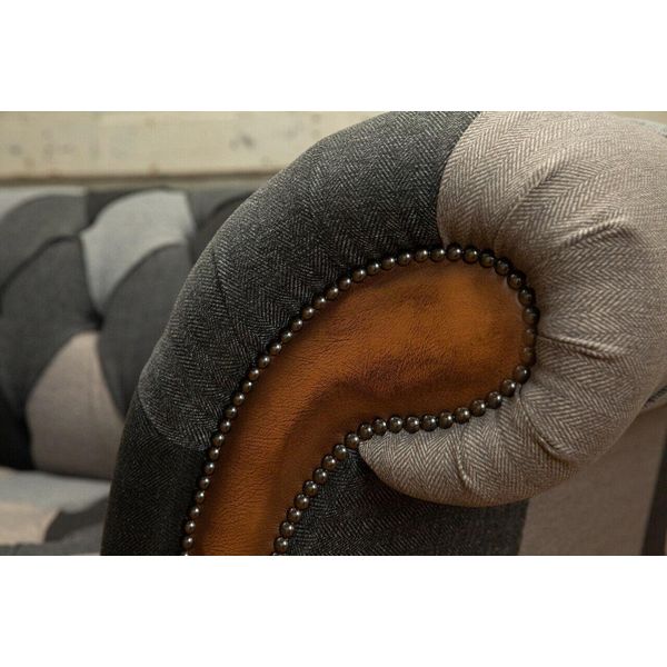 Divano Chesterfield Design Divano A 3 Posti Divano In Tessuto Divano Con Seduta Imbottita Divani-image