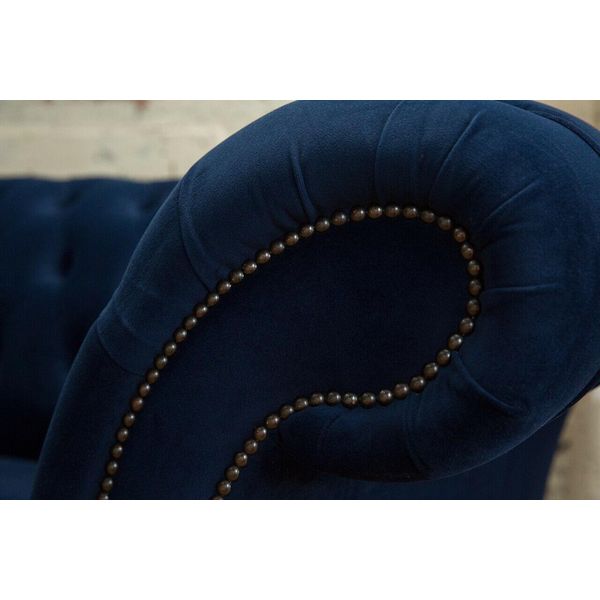 Divano Chesterfield In Velluto Quattro Posti Design Divani Imbottiti Divani In Velluto 265Cm-image