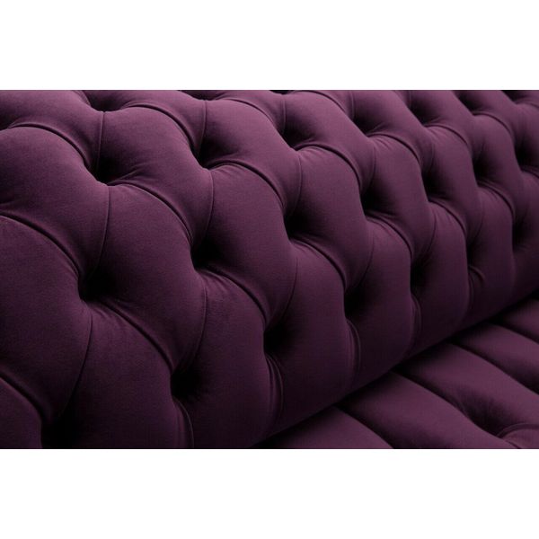 Divano Chesterfield Originale Jvmoebel Divano Tessile Divani Tessuto Viola 225Cm Divani-image