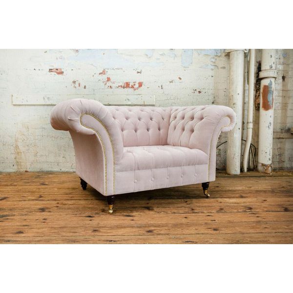 Poltrona Chesterfield Divano Tv Divano 1 Posto Divano In Tessuto Divano Tappezzato Nuovo Tessile-image