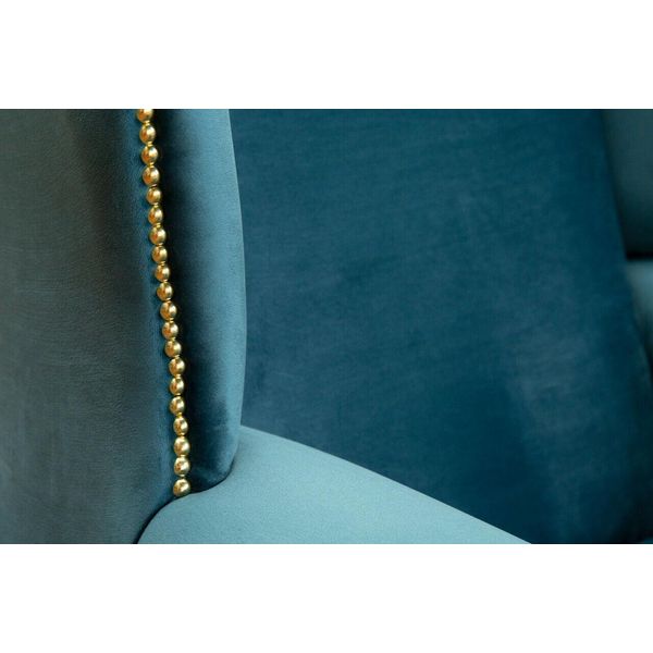 Poltrona Ad Ala Divano Chesterfield Divano Imbottito 1 Posto Poltrona Divani Tessile Turchese-image