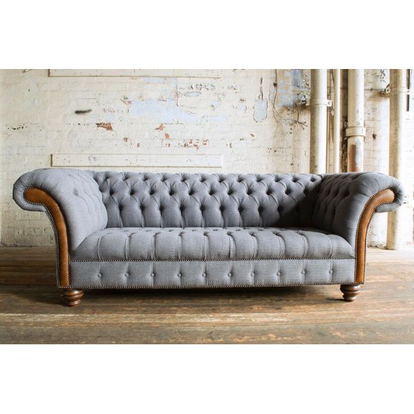 Set Divano Chesterfield Di Design 3 Posti In Tessuto Divano Imbottito Divani Divani Imbottiti-image