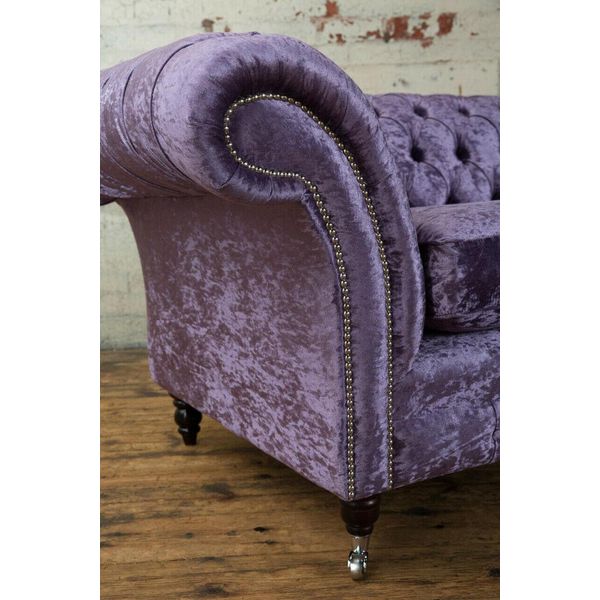 Chesterfield Tessile Divano Tappezzeria Sedile Divano Grande Xxl 3 Posti Tessuto Divani Nuovo-image