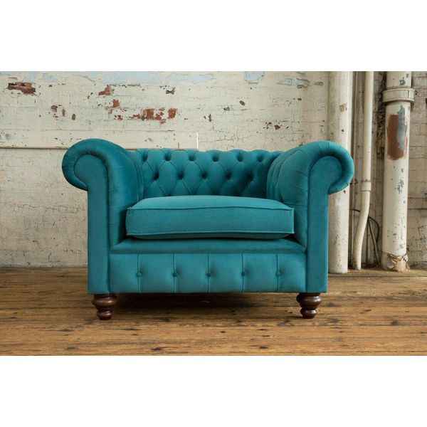 Poltrona Monoposto Chesterfield Divano Tessile Divano Imbottito Divani In Tessuto Divani Nuovi-image