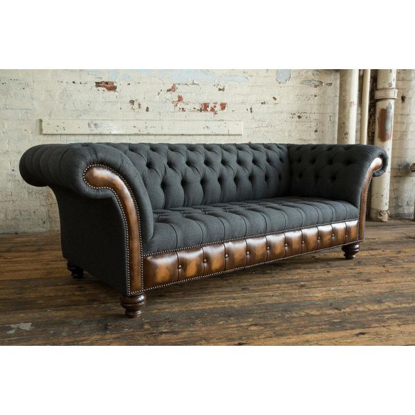 Divano Chesterfield Originale Tappezzeria Divano Microfibra Divani Divani Nuovo Tessuto-image