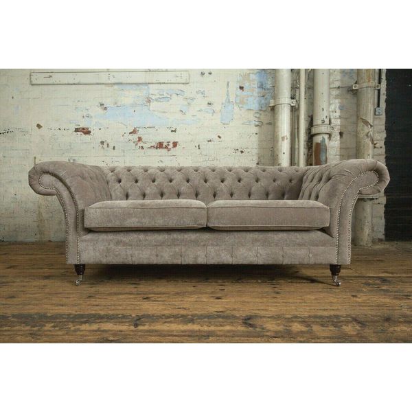 Originale Divano Chesterfield Rivestimento Divano Tessuto Microfibra Divani Divani Nuovo-image