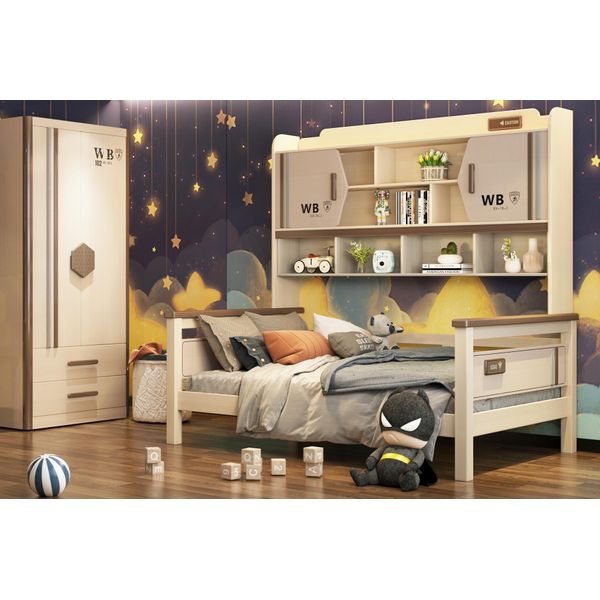 Camera Dei Bambini Set Di 2 Pezzi Letto A Soppalco Armadio Lucido Mobili Per La Camera Dei Giovani Nuovo-image