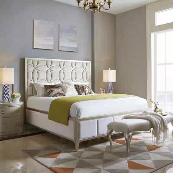 Letto Imbottito Letto Matrimoniale Di Lusso Camera Da Letto Moderna 180X200 Legno Tessile Letti Nuovo-image