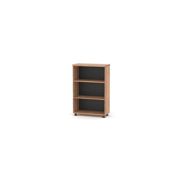 Armadio Per Archiviazione Ripiano A Intarsio Nero Marrone Bicolore Studio Moderno-image