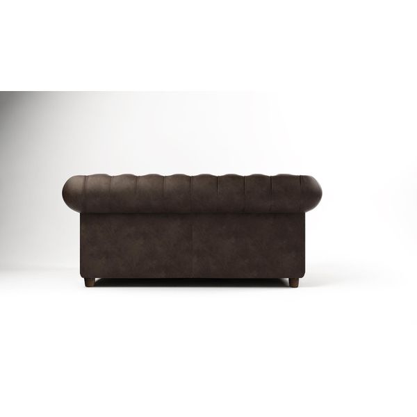 Divano Chesterfield 2 Posti Sedile Imbottito Tessuto Pelle Divani Divani Divano-image