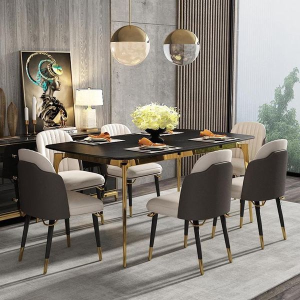 Gruppo Da Pranzo Di Design Set Tavolo Da Pranzo Tavolo 6X Sedie Poltrone Set Sala Da Pranzo Nuovo-image